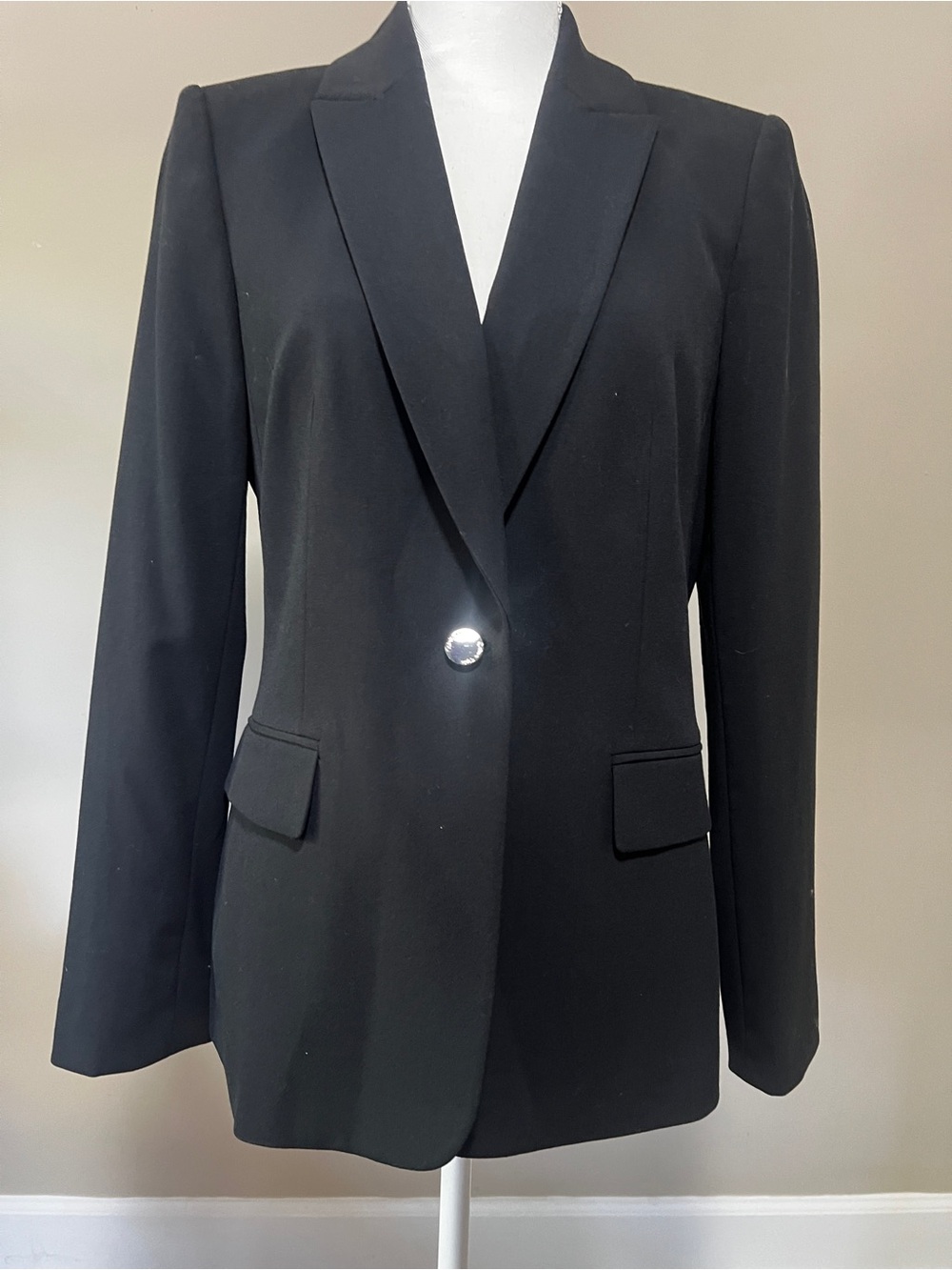 Calvin Klein Black Single-Button Tailored Blazer
